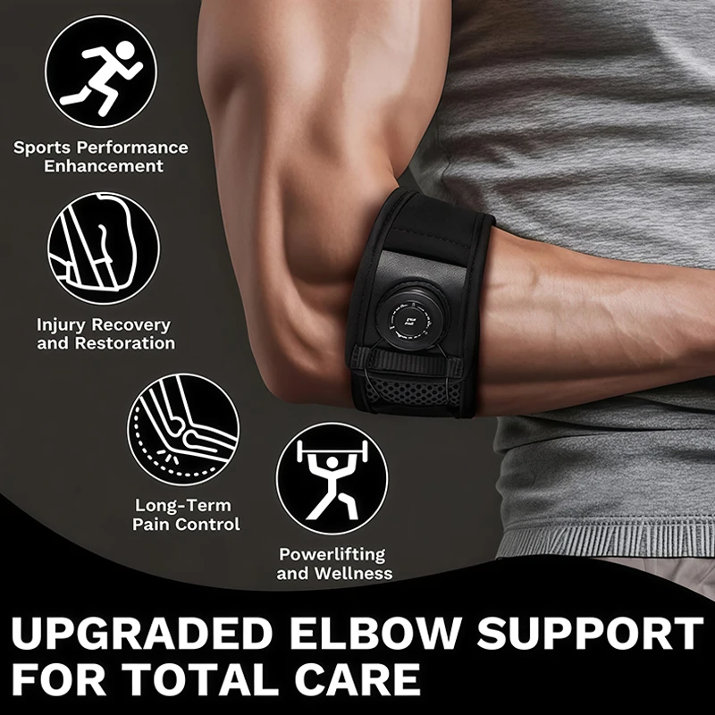 Tennis Elbow Brace - Регулируемый налокотник с силиконовой накладкой, обеспечивающий
